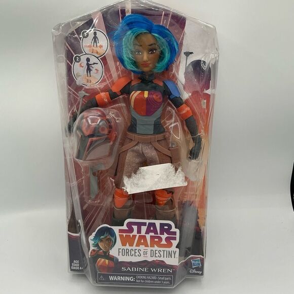 Star Wars Forces of Destiny Sabine Wren Action Figure - Blue and Orange NIB - Picture 1 of 5